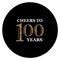 Big Dot of Happiness Adult 100th Birthday - Gold - Birthday Party Circle Sticker Labels - 24 Count